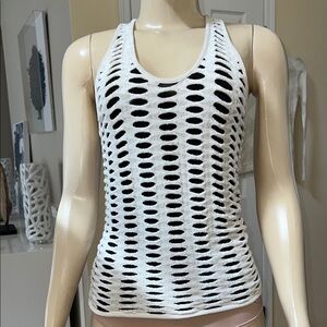 Giorgio Armani Black and White Cut Out Tank Top